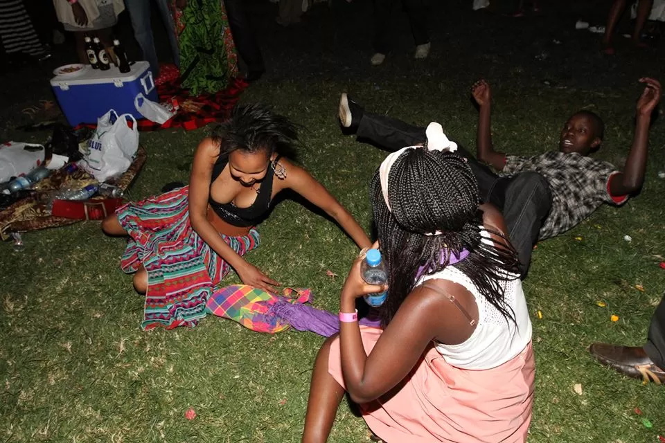 Drunk Girl Showing Boobs at Kenyan Party