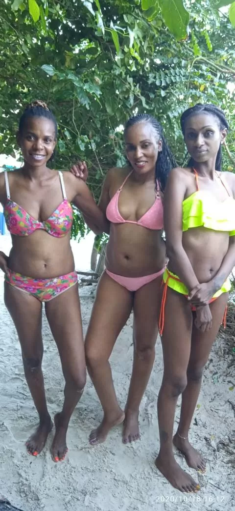African Girls in Bikini at the Beach