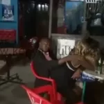 Kenyan Girl Rides a Dude in Public Bar While People Watch!