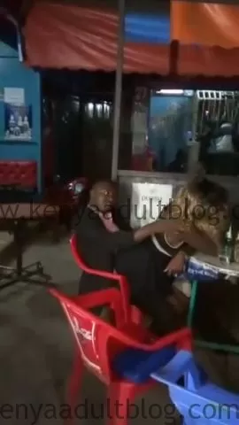 Kenyan Girl Rides a Dude in Public Bar While People Watch!