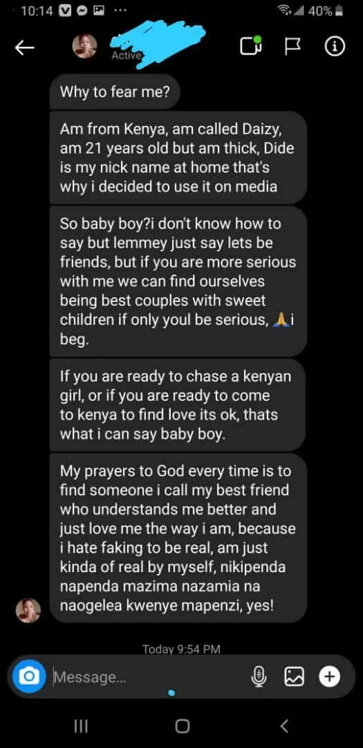 Kenyan Lady Seducing Kenyan Man Via Text Screenshots