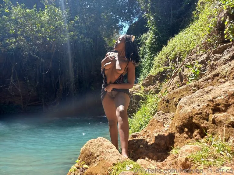 Showing Pussy by a Waterfall in Meru County Kenya
